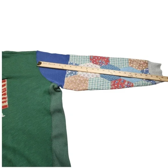 RARE Polo Country‎ RL Retro Patchwork Authentic Dry Goods Flag Sweatshirt L Uni